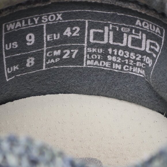 Hey Dude Textile Wally Sox Aqua Loafers & Slip-Ons Men 9 Blue/White - Picture 13 of 17